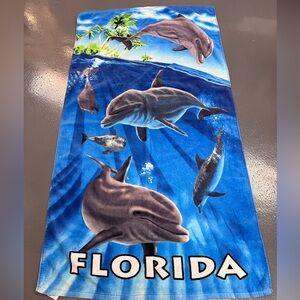 Vintage Florida Dolphin Beach Towel